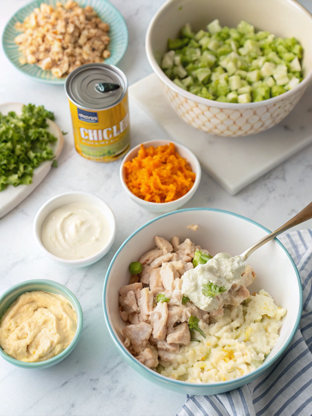 canned chicken salad recipe preparing steps